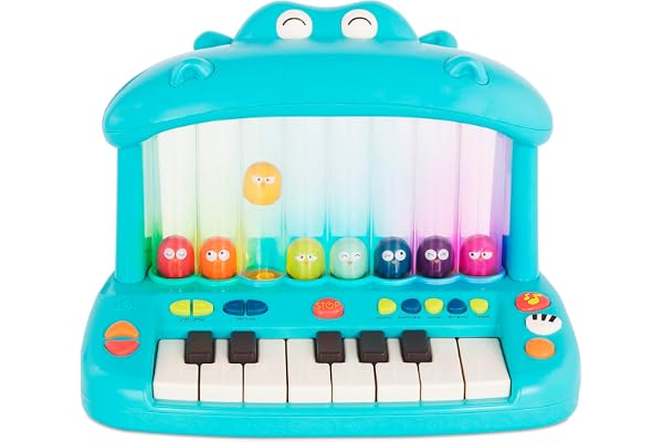 B. Toys - Hippo Pop - Clavier Jouet - Jouer du Piano - Chansons, Sons et lumières - Instrument de Musique pour Tout-Petits et Enfants - 12 Mois et +