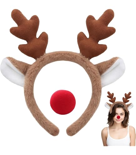 Gorra Con Cuernos De Reno W Widmann Milano - Sombrero Navideño Ajustable, Diseño Rudolph, Para Fiestas Y Carnaval