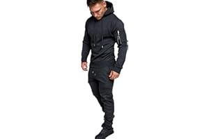 Amaci&Sons Herren Cargo Stil Sportanzug Jogginganzug Trainingsanzug Sporthose+Hoodie 1003