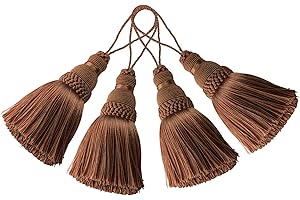 BEL AVENIR 4 Pack Elegant Polyester Tassel Colorful Craft Tassels for Key Chain Straps DIY Accessories (Coffee)