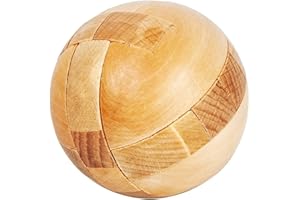 SCHIMER Drewniane puzzle: gra cierpliwości, piłka nożna z drewna (drewniane gry cierpliwości), zabawka, drewniana puzzle, magiczna piłka, inteligencja, gra myślenia, zabawka 3D, IQ, puzzle 3D, drewniane
