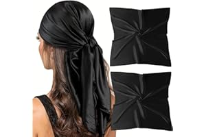 vimate Kopftuch für Frauen-35“ Quadrat Seide Gefühl Satin Schal Seidentuch für Haar Wrapping und Schlafen in der Nacht.