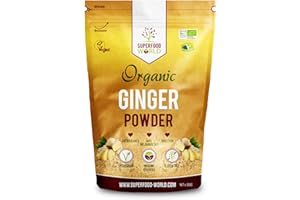 SUPERFOOD WORLD Organic Ginger Powder - Powerful Anti Inflammatory & Antioxidant - Ideal for Cooking and Tea - Ginger Root Powder 300g