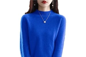 MQSHUHENMY Cashmere Sweaters for Women, 100% Cashmere Long Sleeve Crew Neck Lightweight Soft Knitted Pullover Knitted Jumpers