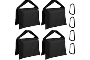 ABCCANOPY Lot de 4 Sacs de Poids de qualité Industrielle pour Support de Studio Photo vidéo, tonnelle, Jardin, terrasse extérieure, Sport, hamac, Clips Bonus
