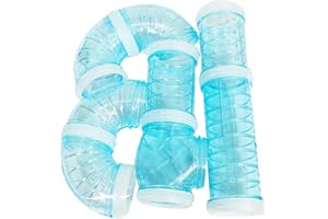 MVPACKEEY Tubi per criceti, Set di tubi esterni avventura,Esercizio giocare giocattoli per criceto trasparente Set gabbia accessori