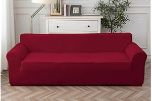 COTOPURO Copridivano 4 Posti (240-290CM) Con Braccioli, Copridivani in Velluto Elasticizzato Antigraffio Per Gatti, Copridivani Universale, Super Morbido e Confortevole - Bordeaux