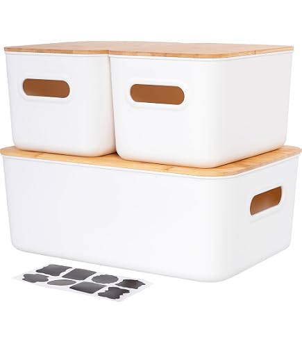 Boîte De Rangement En Bois Pour Serviettes Hygiéniques & Cotons-tiges - 2 Compartiments Amovibles - Couvercle - Noir - 2