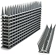 EWENYS Bird Spikes for Fence Tops, Plastic Fence Toppers and Roof Tall Spikes 1.46'' to Keep Pigeon Seagull or Animals Stop, Fox Squirrel Deterrent Fence Anti Climb for Garden Wall(Grey, 13ft)