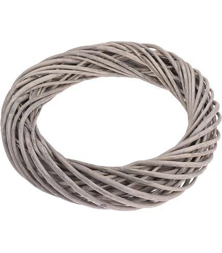 Couronne Décorative En Rotin Shabby Blanc 38cm - Couronne Porte Table Avent - Style Champêtre