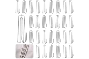 EXIN DECHEN 30 sztuk metalowych haczyków do firanek, ze stali nierdzewnej, haczyka do zawieszenia, do wszystkich zasłon domowych