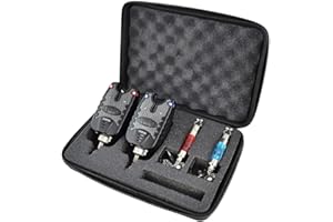 Hirisi Tackle Carp Fishing Bite Alarm and Swinger Set Water Resistant Blue LED