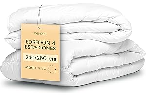 Wendre Edredón Nórdico 4 Estaciones Cama 180 (240x260 cm) - Duvet Ajustable y Transpirable para Todo el Año, Certificado Oeko-Tex