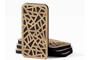 UA ACOUSTICS Lot de 4 panneaux acoustiques à absorption sonore étroite | Diffusion – Réflexion – Insonorisation | Taille : 23 x 46 cm | Plaques perforées de couleur : (Chêne, AKAT-18)