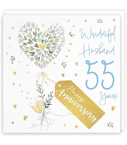 Handgefertigte Hochzeitskarte Zum 55. Smaragd-Jahrestag – 16x16 Cm, Mit Strass & Edelsteinen