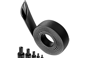 VEGCOO Heat Shrink Tubing, 4:1 Ratio Adhesive Lined heat Double Wall Shrink Sleeving, 2.5m Black Waterproofing Shrink Tubing for Electrical Insulation, Wiring Waterproofing, Wire Repair (20mm)