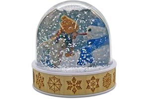 ADVENTA Personalised Snow Globe Nordic Design Glitter Photo Dome Shaker Ornament - Ideal Stocking Fillers, Personalised Gifts or Arts and Crafts for Kids (Natural)