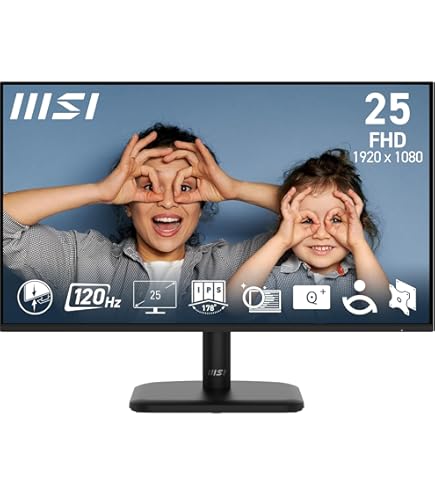 MSI Pro MP241X 24” Monitor, Full HD 1080p, 75Hz Refresh Rate, Anti