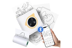 Bisofice L8 Mini Fotodrucker Für Smartphone Bluetooth Mini Thermodrucker Handy Drucker Mobiler Fotodrucker Für Foto, Lernhilfe, Journal, Notizen, Liste, Meno, Kompatibel Mit Android,iOS