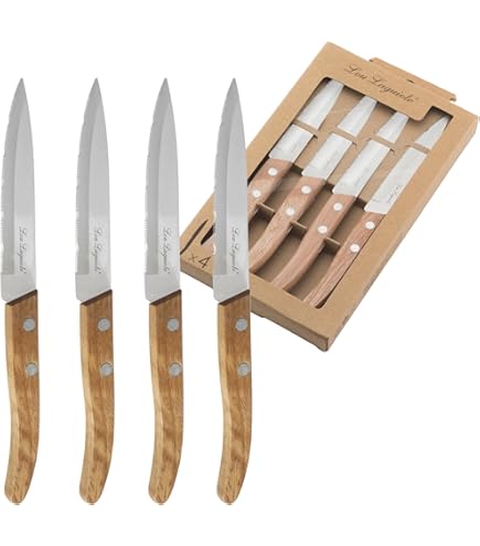PRADEL - LOT 3 COUTEAUX OFFICE 9 CM MANCHES BOIS 2 RIVETS VRAC