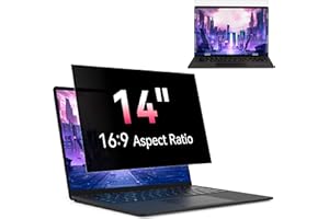 Yklssm Filtre de Confidentialité 14 Pouces 16:9, Filtre Ecran Ordinateur Portable Compatible avec HP/Dell/Acer/Lenovo/Thinkpad/Envy, Amovible Anti Espion/Lumiere Bleue Protection Ecran Film Laptop