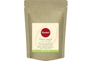 ‎QUERTEE Grüner Tee - China Jasmin Tee mit extra vielen Blüten 250 g mit zartem Jasmin Geschmack für über 100 Tassen Tee von Quertee