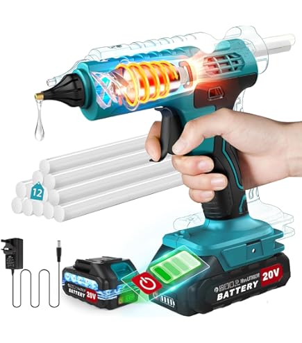 Draadloze lijmpistoolset voor Makita 18 V LXT accu, led digitaal