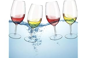 HAHASHOW Copas de Vino de Plástico Tritan Irrompible, 640ML Copas de Vino Tinto, Restaurantes y Fiestas Inastillable Juego de Vaso de Vino, Juego de 4