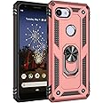 HiCASE Pro Case for Google Pixel 3A, Hybrid Armor Dual Layer Heavy Duty Rugged Shockproof Protective Case Back Cover, Hard Shell + Soft TPU + Ring Stand Fits Magnetic Car Mount Rose Gold