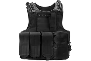 ChicSolis Plattenträger Taktische Weste Schutzweste Outdoor - Airsoft Weste Einstellbare Tactical Vest Schutz Weste für CS Trainingsschutz Dschungel Spiel Outdoor-Abenteuer-Paintball
