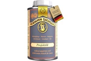 Hermann Sachse Projektolja – 500 ml råträeffekt olja för ek valnöt akacia bok gran tall ljus trä förbränningsfri olja i scand