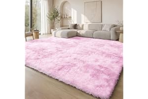 Homaxy Fluffig modern matta med hög lugg, halkfri, tvättbara löpare, mattor för flickor, vardagsrum, barnrum, sovrum, hall
