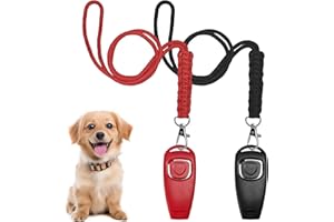 BOBOPACK 2 Silbatos para Adiestramiento de Mascotas con Botones para Perros, Gatos y Animales Incluye Correa y Guía de Adiestramiento - ¡Ideal para Adiestramiento, Obediencia y Recobro