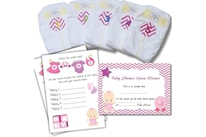 Rainbow Sensation Dirty Nappy Baby Shower Game 10 20 30 Players Girl Boy Neutral Game Prize (20 Players, Pink - Girl)