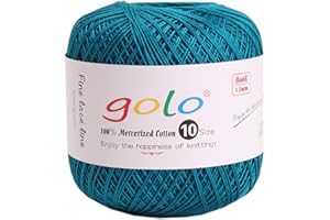 golo Crochet Thread Size 10 Yarn for Hand Knitting Crochet Yarn (Emerald Blue)