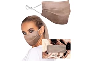 KARIZMA Beverly Hills Silk Face Mask. Taupe Fashionable Designer Face Mask for Women. Washable Fabric Face Mask Reusable Facemask. 19 Momme Mulberry Silk Mask - Luxury Fashion Masks for Women