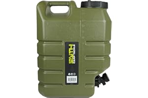 FAITH CARP TACKLE Faith Jerrycan avec robinet - Vert - Qualité alimentaire - Poignée - Robinet de vidange - Convient pour le camping et la pêche - Polyéthylène durable - Fiabilité pour les déplacements - Aventure avec