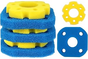 kychenBase CPF-180 / CPF-250 Teichfilter Schwämme – Filtermatten für Teichfilter, Ersatz Filtermedien, Filterschwämme (3 x Blau Grob, 3 x Gelb)