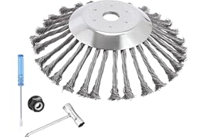 Viabrico 10 Inch Unbreakable Wired Trimmer Blade, Steel Wire Cutter Trimmer Head, Wire Rotary Brush Weed Trimmer Head, Weed Eater Head with Adapter Kit for Moss Grass Rust Removal