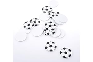 DEKO AS GMBH Streudeko - Fußball - Holzfussball - Tischdekoration - Weltmeiserschaft - Fußballdeko - 3 cm - 24 Stück - 56012