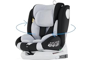 Babify Onboard Silla de Coche Isofix para Bebés y Niños, 0 Meses - 12 Años, Apta Desde 40-150 cm Ajustable 360º, Asiento Portátil y Seguro i-Size ECE R129
