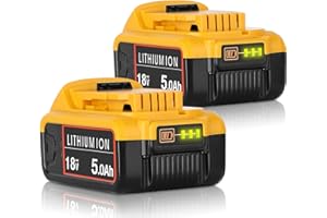 Jialitt 5.0Ah Battery Replacement for 18V DCB184 XR Battery Replace 18V XR Cordless Tools Lithium-ion Battery DCB180 DCB181 DCB182 DCB183 DCB184 (2-pack)