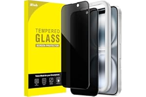 JETech Full Screen Sichtschutz für iPhone 16 6,1 Zoll, Schwarz Rand Anti-Spy Gehärtete Glas Schutzfolie mit Einfachem Installationswerkzeug, Hat Keinen Einfluss auf die Hülle, 2 Stück