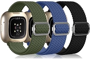 Epova Bransoletka kompatybilna z Fitbit Versa 3 / Versa 4 / Sense 2, dla kobiet i mężczyzn, miękki, elastyczny, nylonowy pasek zamienny do zegarka Fitbit Versa 3 / Fitbit Versa 4