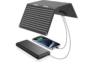 ECOSONIQUE TECHNOLOGY Ecosonique 30W Faltbar Solarpanel,IP67 Wasserdicht Solar Ladegerät USB-A USB-C für Handy Kamera Powerstation, für Camping Backpacking Kompatibel mit Handy, iPhone, Samsung Galaxy, Google Pixel, LG