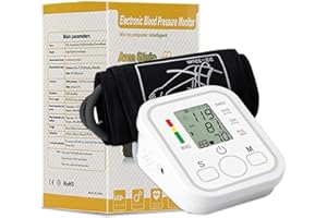 PUOKMY Tensiómetro de Brazo, Medidor Tension Arterial Digital Profesional, Tensiometro Automático para uso doméstico, Detector electrónico de frecuencia cardíaca, Blood Pressure Monitor