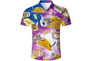 TUONROAD Camisa Hawaiana para Hombre 3D Camisas de Playa Manga Corta Casual Camisas M-XXL