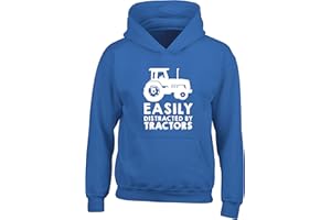 Hippowarehouse Easily Distracted by Tractors Kids Children's Unisex Hoodie Hooded top