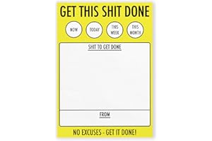 Hunts England Get This Shit Done Notepad - Memo to Do List - Fun Birthday Office Gift, Work Secret Santa Gifts, Christmas, Xmas, New Job Gift, Rude Gifts - For Men, Women