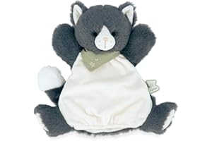 KALOO - Les Amis - Baby Plüsch-Handpuppe Chamallow die Katze - 24 cm - Sehr weiches Material - Ab Geburt, K970005